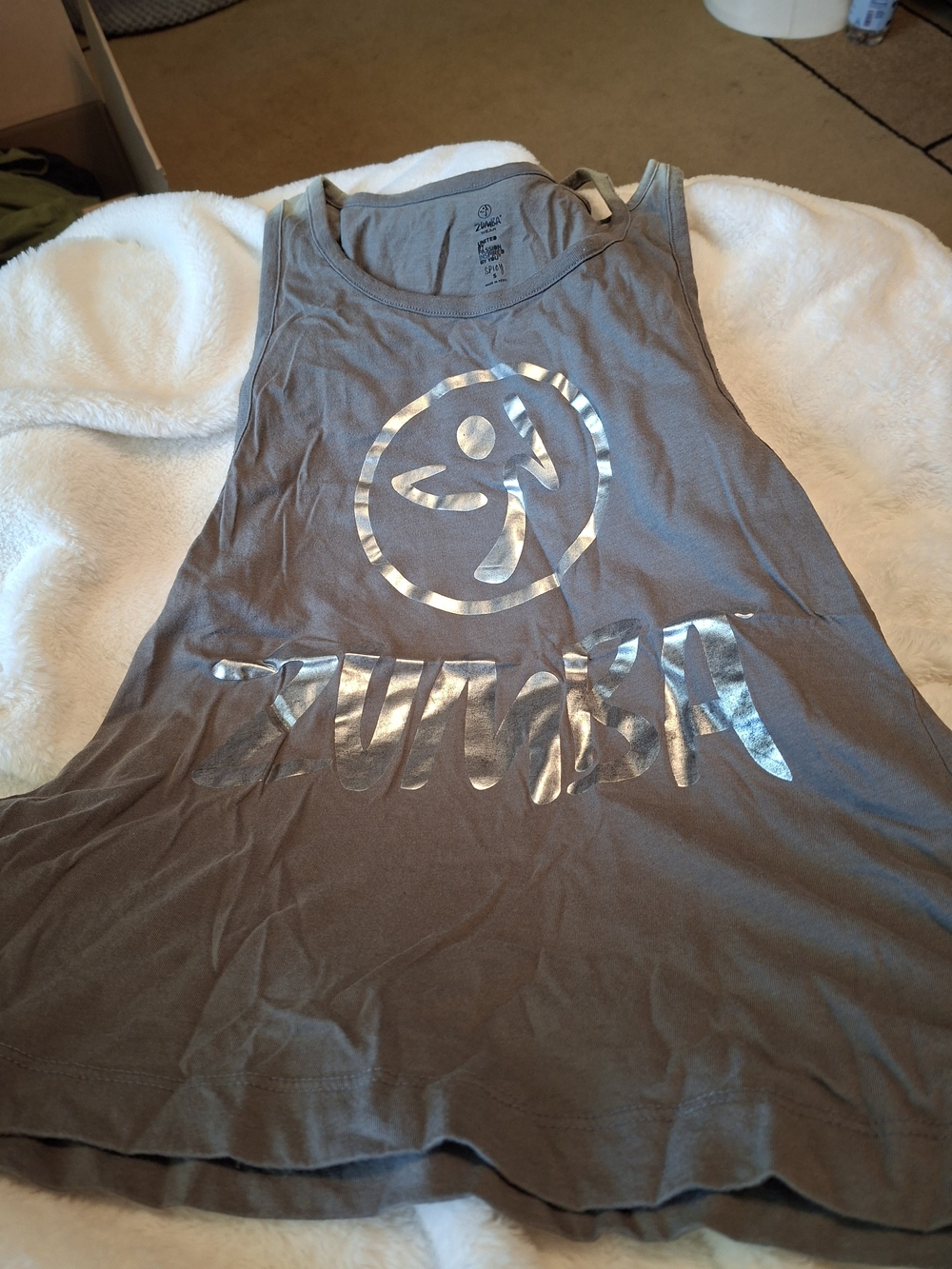 Zumba Fitness Gray Tank with Silver Logo